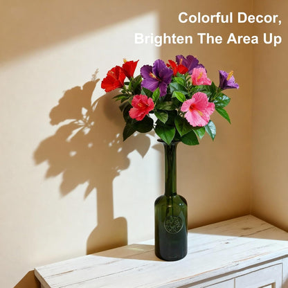 3PCS 30in Silk Artificial Hibiscus Flower Branches Tropical Flowers