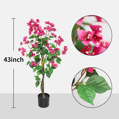 Artificial Bougainvillea Tree, 7FT Fake Bougainvillea Topiary Trees with Pot, 83 Inch Faux Plant for Indoor Decor