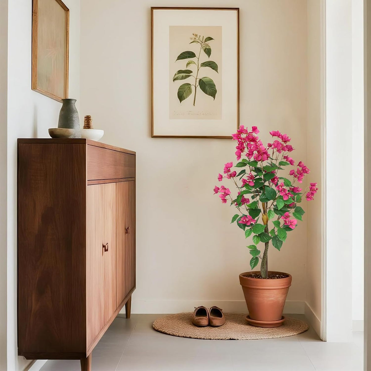 Artificial Bougainvillea Tree, 7FT Fake Bougainvillea Topiary Trees with Pot, 83 Inch Faux Plant for Indoor Decor
