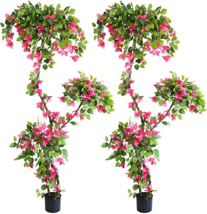 Artificial Bougainvillea Tree, 7FT Fake Bougainvillea Topiary Trees with Pot, 83 Inch Faux Plant for Indoor Decor