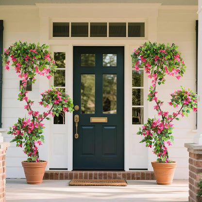 Artificial Bougainvillea Tree, 7FT Fake Bougainvillea Topiary Trees with Pot, 83 Inch Faux Plant for Indoor Decor