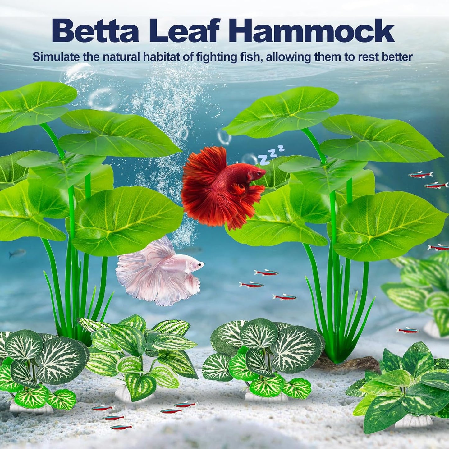 12 Pack Silk Aquarium Plants Betta Fish Tanks Decor，Betta Hammock 6-inch Fish Tank Plants Aquarium Decor，Suitable Artificial Fish Tank for Betta,Goldfish & Reptile Tanks Ornament Accessories