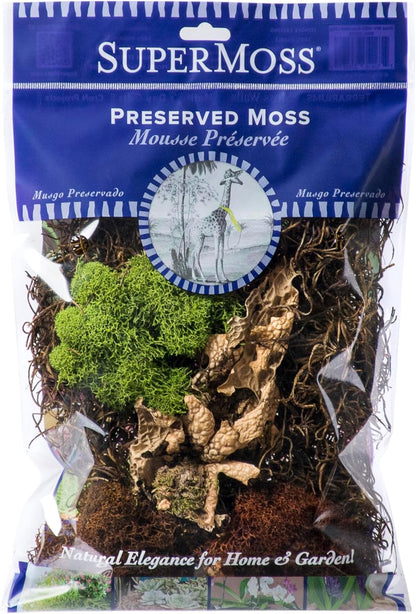 (23311) Elegant Decorative Mixed moss, MultiColor, 120 cu.in., white