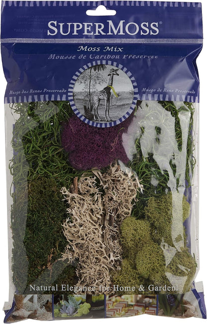 (23311) Elegant Decorative Mixed moss, MultiColor, 120 cu.in., white