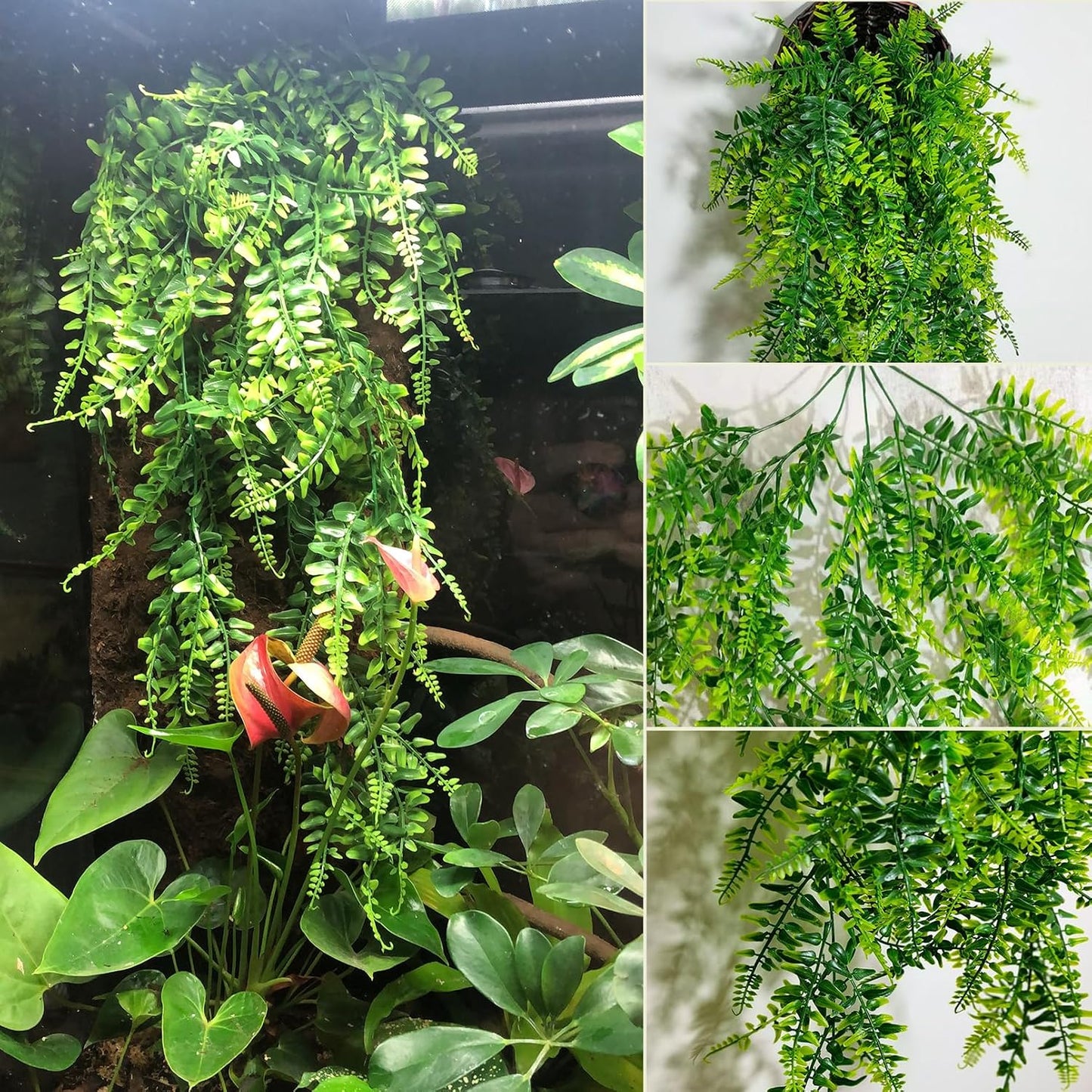 Flexible Bend-A-Branch Jungle Vines Pet Habitat Decor Reptile Plants Terrarium for Lizard, Frogs, Snakes and More Reptiles Climbing (Fat: 43.31 x 0.79 Inch)
