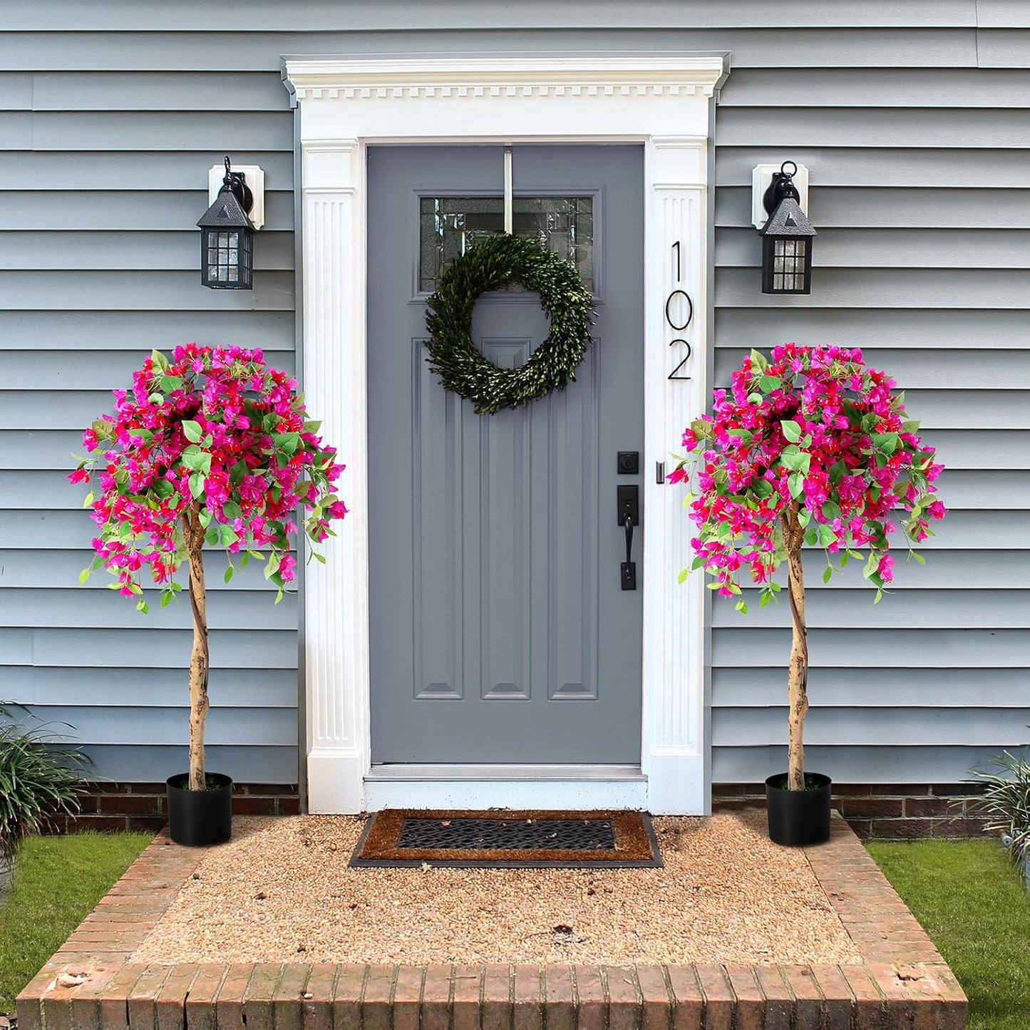 4.5FT Bougainvillea Artificial Tree, Tall Fake Floor Plant for Indoor Outdoor Décor