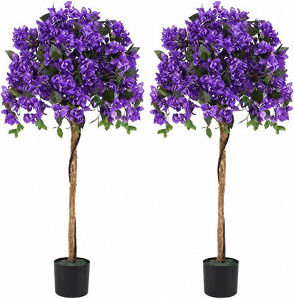 4.5FT Bougainvillea Artificial Tree, Tall Fake Floor Plant for Indoor Outdoor Décor