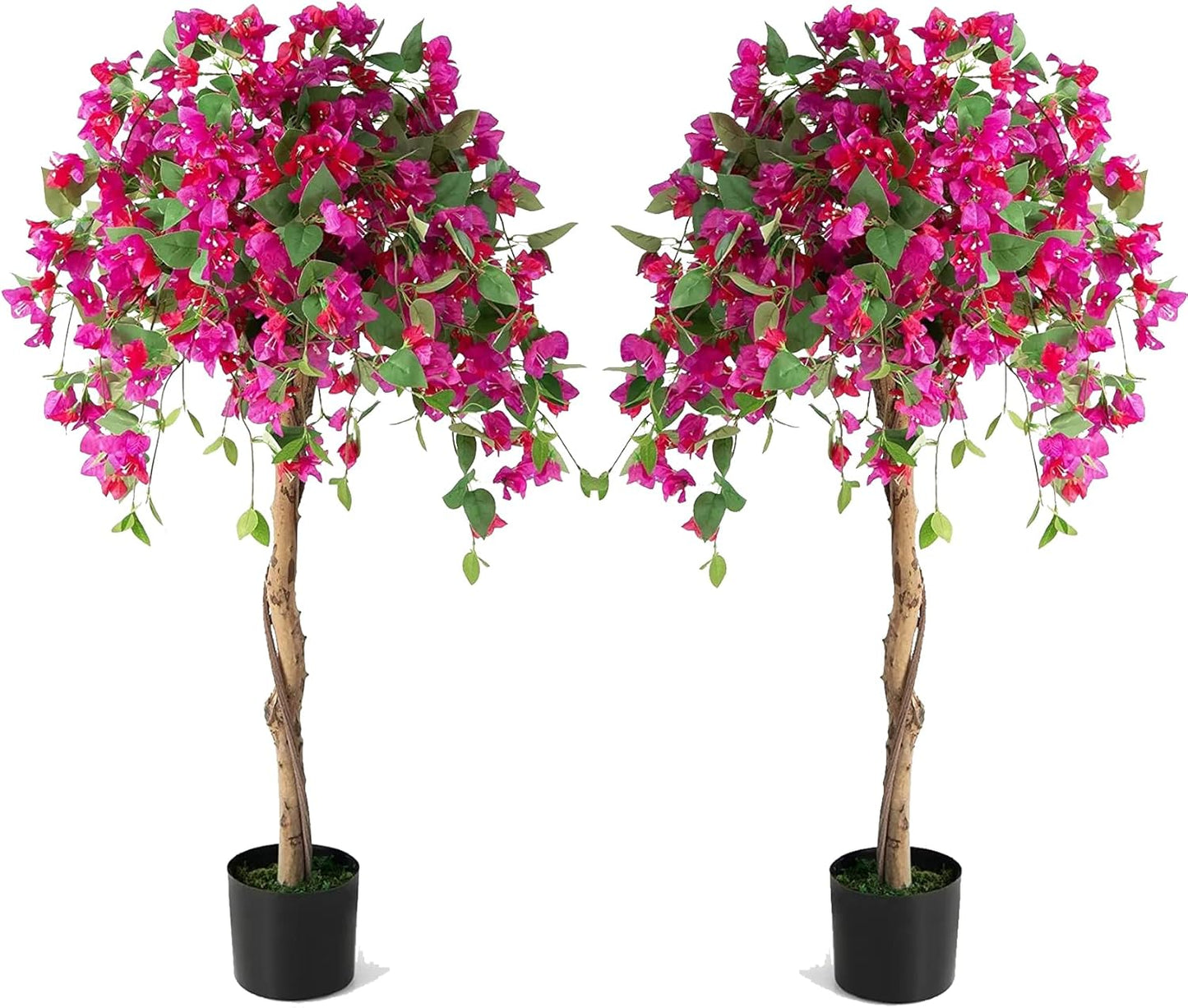 4.5FT Bougainvillea Artificial Tree, Tall Fake Floor Plant for Indoor Outdoor Décor