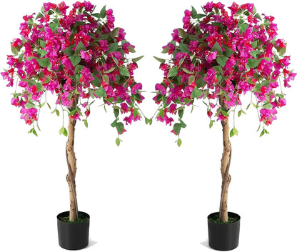 4.5FT Bougainvillea Artificial Tree, Tall Fake Floor Plant for Indoor Outdoor Décor