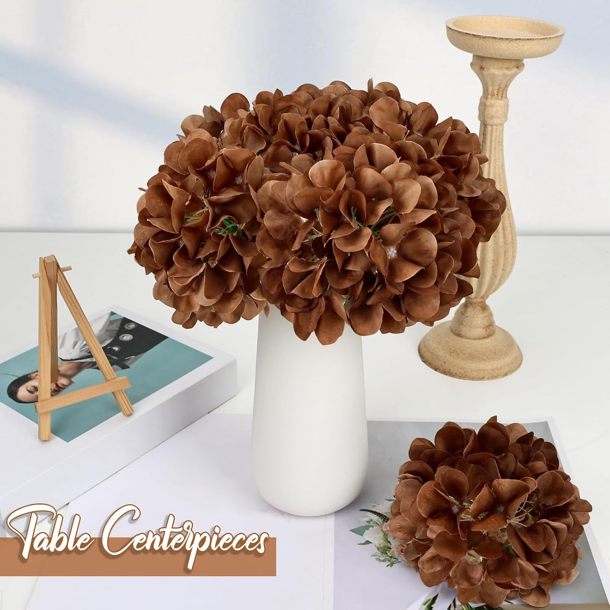 Red Hydrangea Artificial Flowers Silk Hydrangeas Bulk 104 PCS