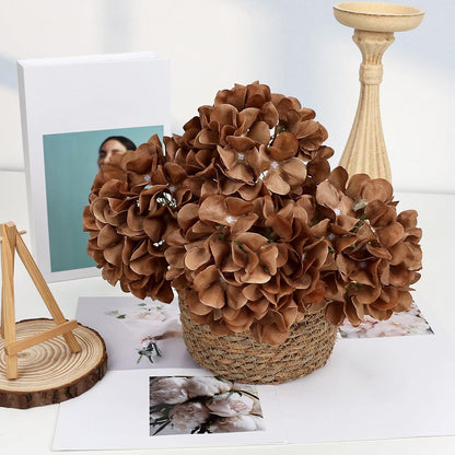 Red Hydrangea Artificial Flowers Silk Hydrangeas Bulk 104 PCS