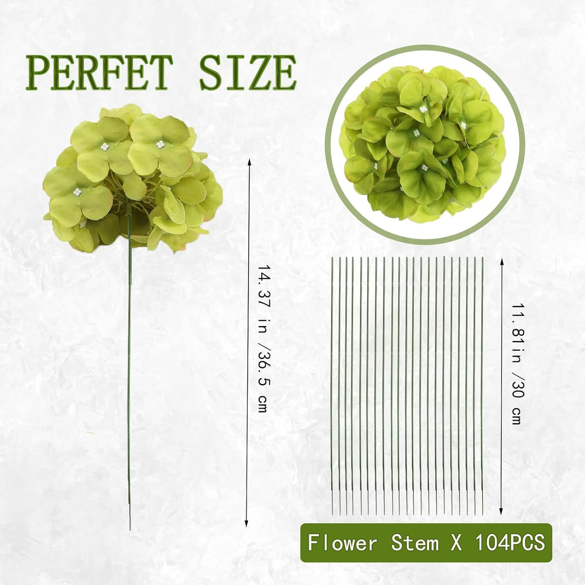 Red Hydrangea Artificial Flowers Silk Hydrangeas Bulk 104 PCS
