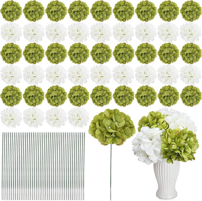 Red Hydrangea Artificial Flowers Silk Hydrangeas Bulk 104 PCS