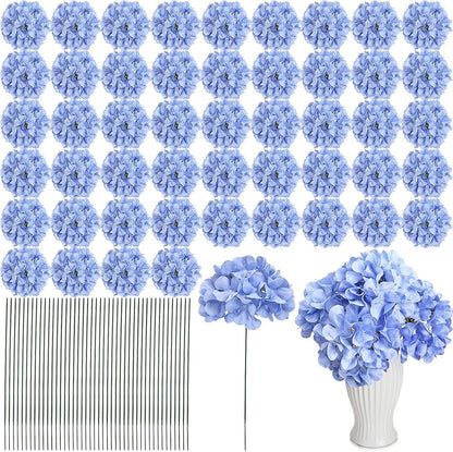 Red Hydrangea Artificial Flowers Silk Hydrangeas Bulk 104 PCS