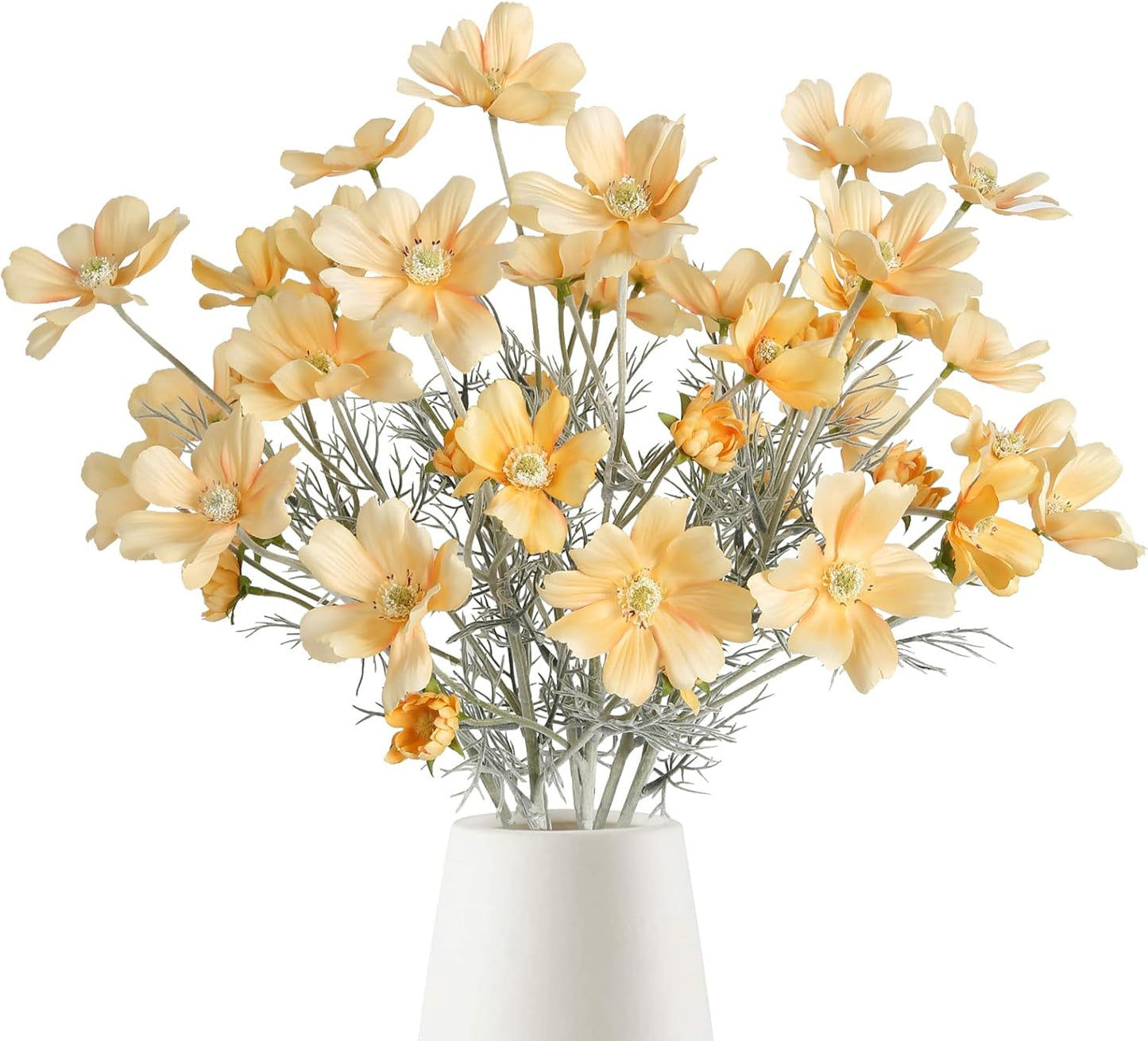 Cosmos Silk Flowers,6PCS Daisy Flowers Artificial 24'' Artificial Wildflower Fake Flowers with Stems for Wedding Party Kitchens Home Decoration(Peach Coral)