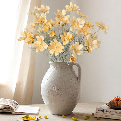 Cosmos Silk Flowers,6PCS Daisy Flowers Artificial 24'' Artificial Wildflower Fake Flowers with Stems for Wedding Party Kitchens Home Decoration(Peach Coral)