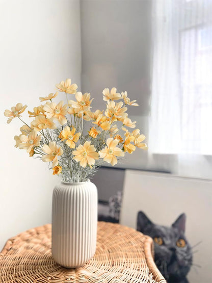 Cosmos Silk Flowers,6PCS Daisy Flowers Artificial 24'' Artificial Wildflower Fake Flowers with Stems for Wedding Party Kitchens Home Decoration(Peach Coral)