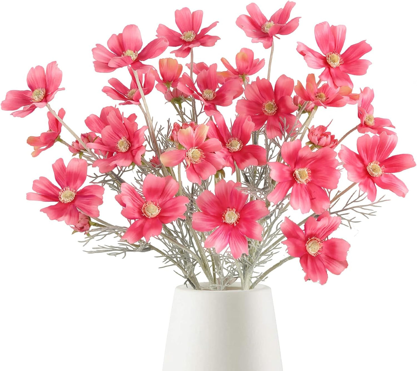 Cosmos Silk Flowers,6PCS Daisy Flowers Artificial 24'' Artificial Wildflower Fake Flowers with Stems for Wedding Party Kitchens Home Decoration(Peach Coral)