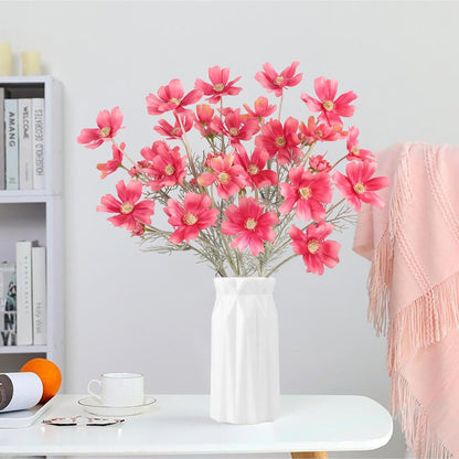 Cosmos Silk Flowers,6PCS Daisy Flowers Artificial 24'' Artificial Wildflower Fake Flowers with Stems for Wedding Party Kitchens Home Decoration(Peach Coral)