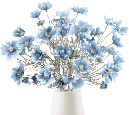 Cosmos Silk Flowers,6PCS Daisy Flowers Artificial 24'' Artificial Wildflower Fake Flowers with Stems for Wedding Party Kitchens Home Decoration(Peach Coral)