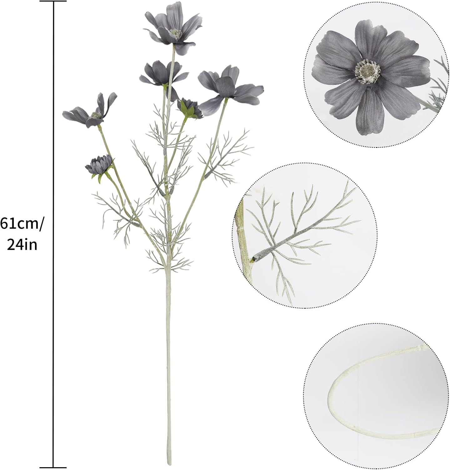 Cosmos Silk Flowers,6PCS Daisy Flowers Artificial 24'' Artificial Wildflower Fake Flowers with Stems for Wedding Party Kitchens Home Decoration(Peach Coral)