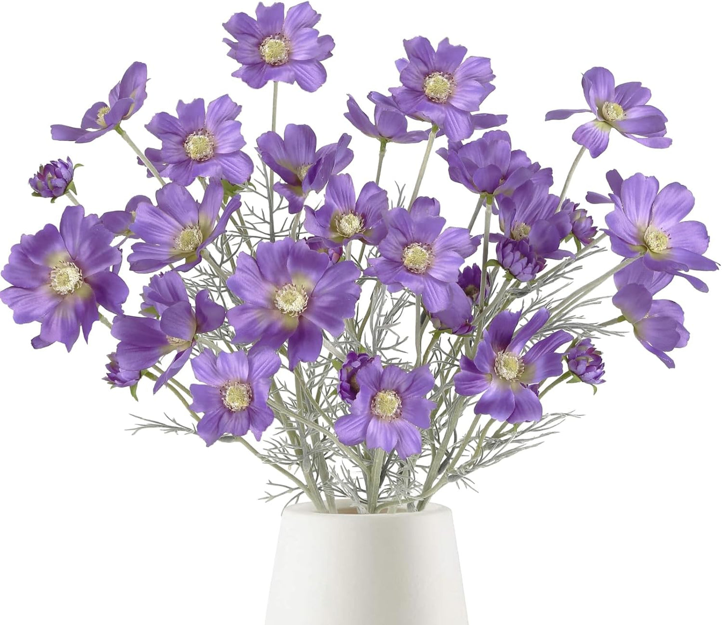 Cosmos Silk Flowers,6PCS Daisy Flowers Artificial 24'' Artificial Wildflower Fake Flowers with Stems for Wedding Party Kitchens Home Decoration(Peach Coral)