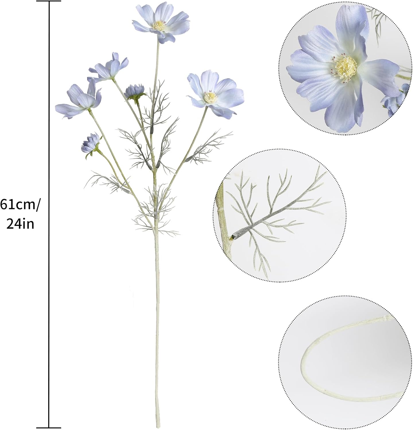 Cosmos Silk Flowers,6PCS Daisy Flowers Artificial 24'' Artificial Wildflower Fake Flowers with Stems for Wedding Party Kitchens Home Decoration(Peach Coral)