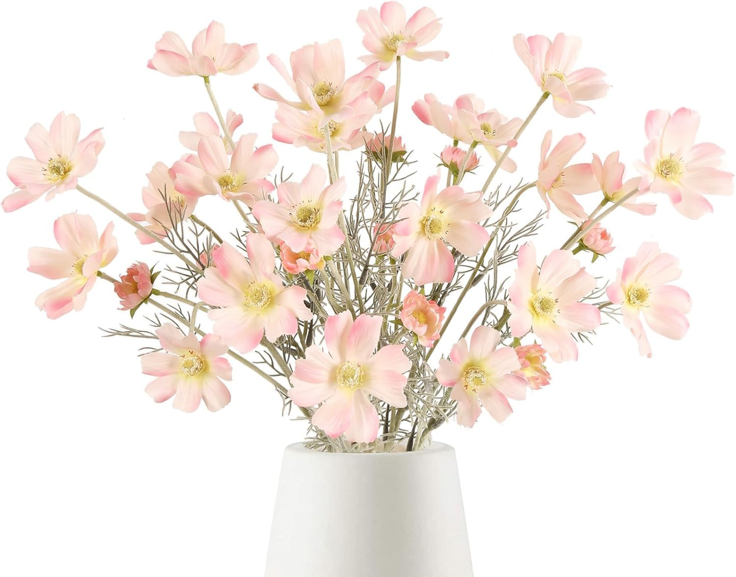 Cosmos Silk Flowers,6PCS Daisy Flowers Artificial 24'' Artificial Wildflower Fake Flowers with Stems for Wedding Party Kitchens Home Decoration(Peach Coral)