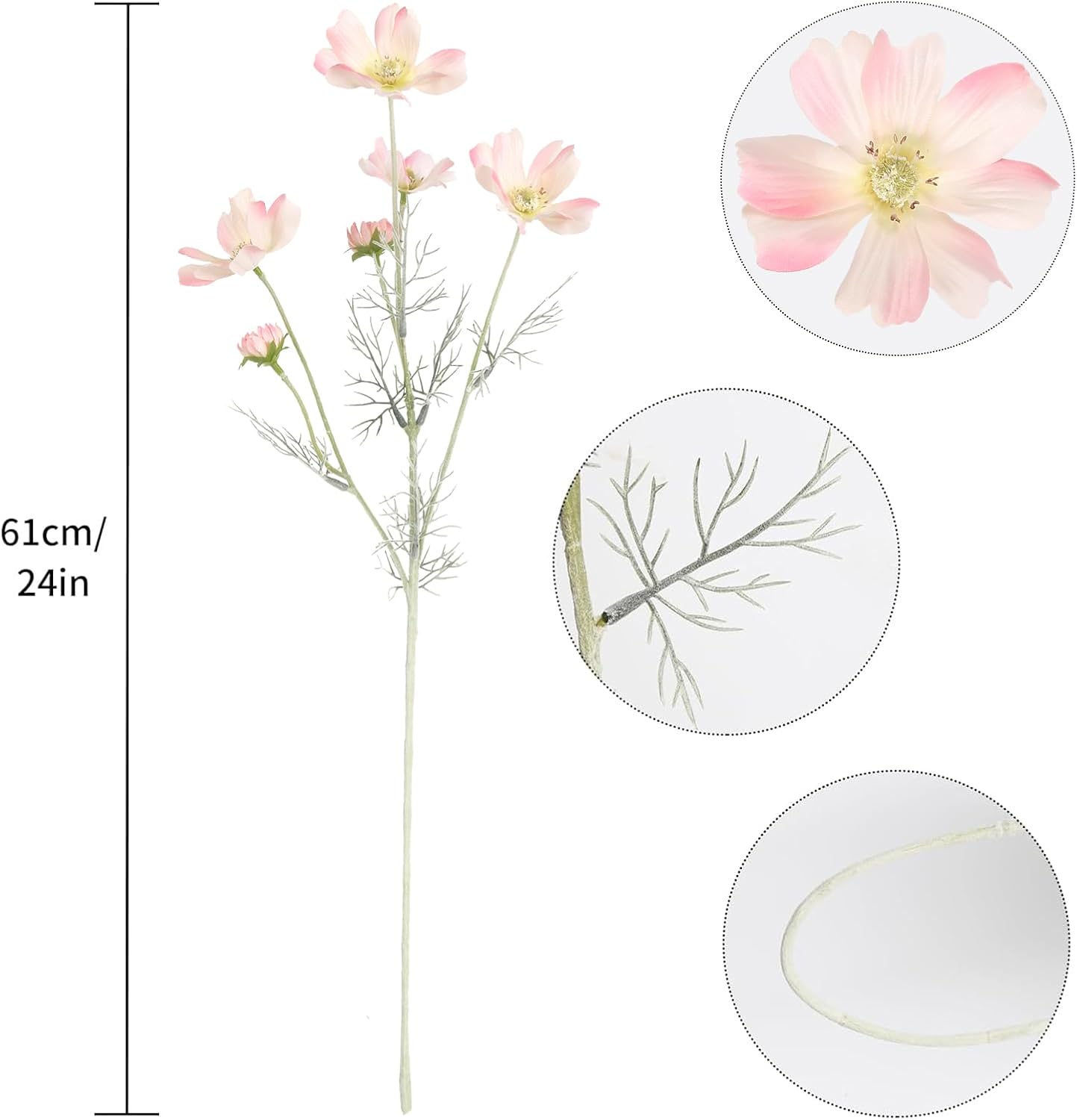 Cosmos Silk Flowers,6PCS Daisy Flowers Artificial 24'' Artificial Wildflower Fake Flowers with Stems for Wedding Party Kitchens Home Decoration(Peach Coral)