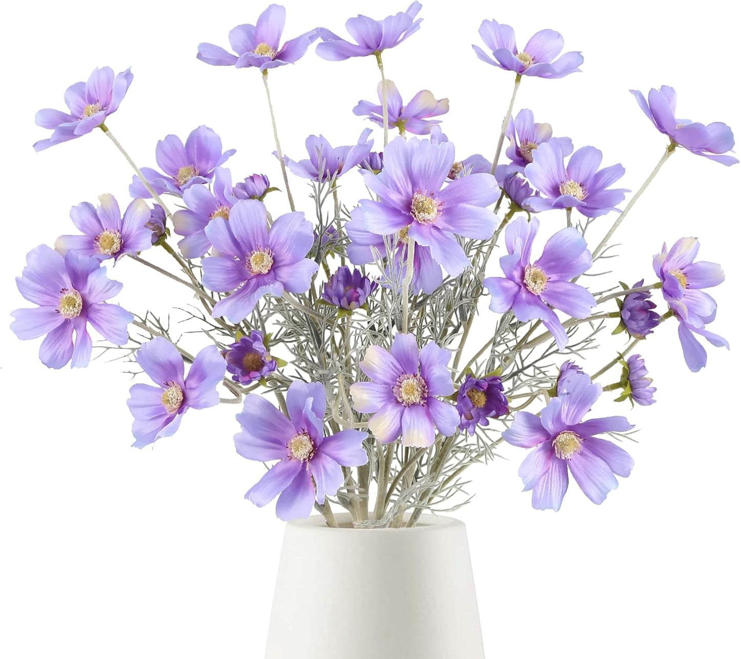 Cosmos Silk Flowers,6PCS Daisy Flowers Artificial 24'' Artificial Wildflower Fake Flowers with Stems for Wedding Party Kitchens Home Decoration(Peach Coral)