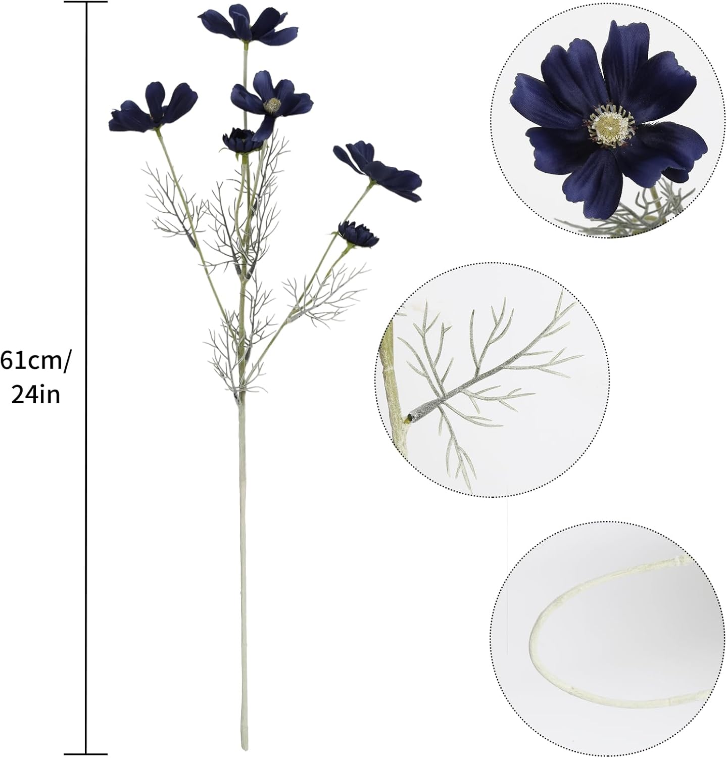 Cosmos Silk Flowers,6PCS Daisy Flowers Artificial 24'' Artificial Wildflower Fake Flowers with Stems for Wedding Party Kitchens Home Decoration(Peach Coral)