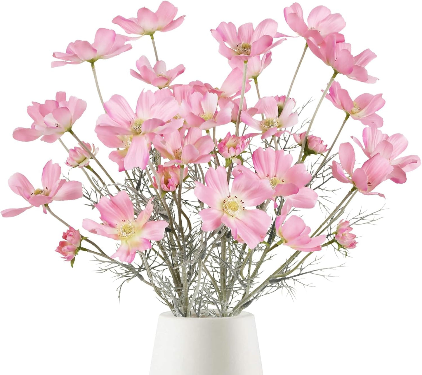Cosmos Silk Flowers,6PCS Daisy Flowers Artificial 24'' Artificial Wildflower Fake Flowers with Stems for Wedding Party Kitchens Home Decoration(Peach Coral)