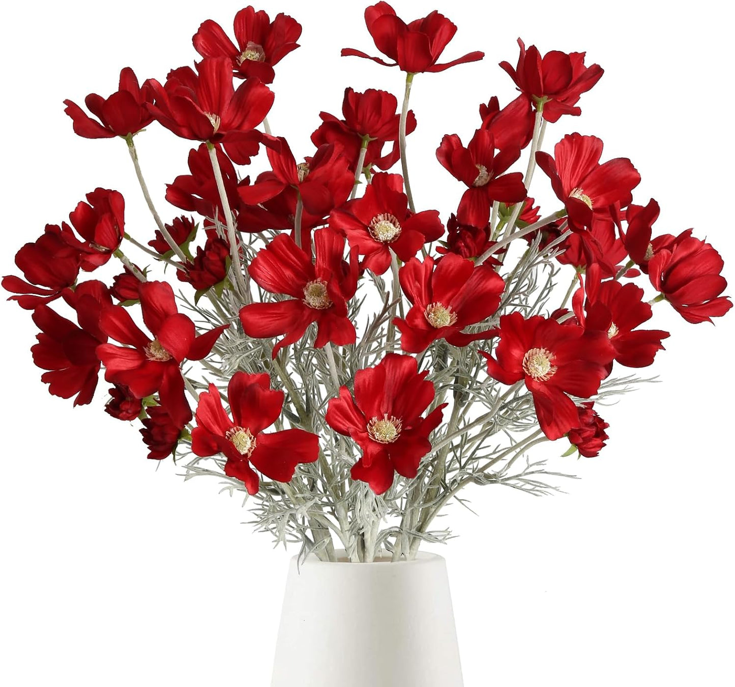 Cosmos Silk Flowers,6PCS Daisy Flowers Artificial 24'' Artificial Wildflower Fake Flowers with Stems for Wedding Party Kitchens Home Decoration(Peach Coral)