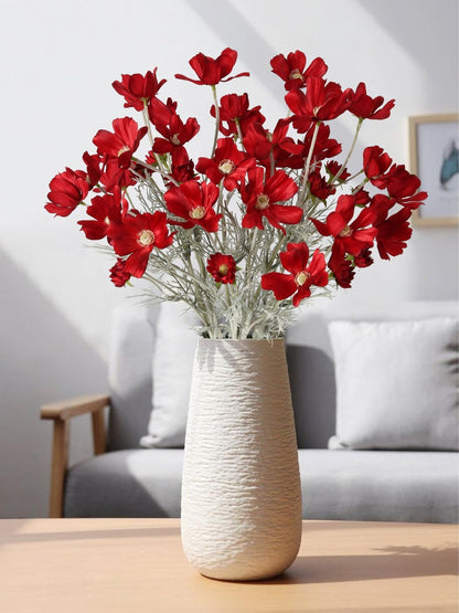 Cosmos Silk Flowers,6PCS Daisy Flowers Artificial 24'' Artificial Wildflower Fake Flowers with Stems for Wedding Party Kitchens Home Decoration(Peach Coral)