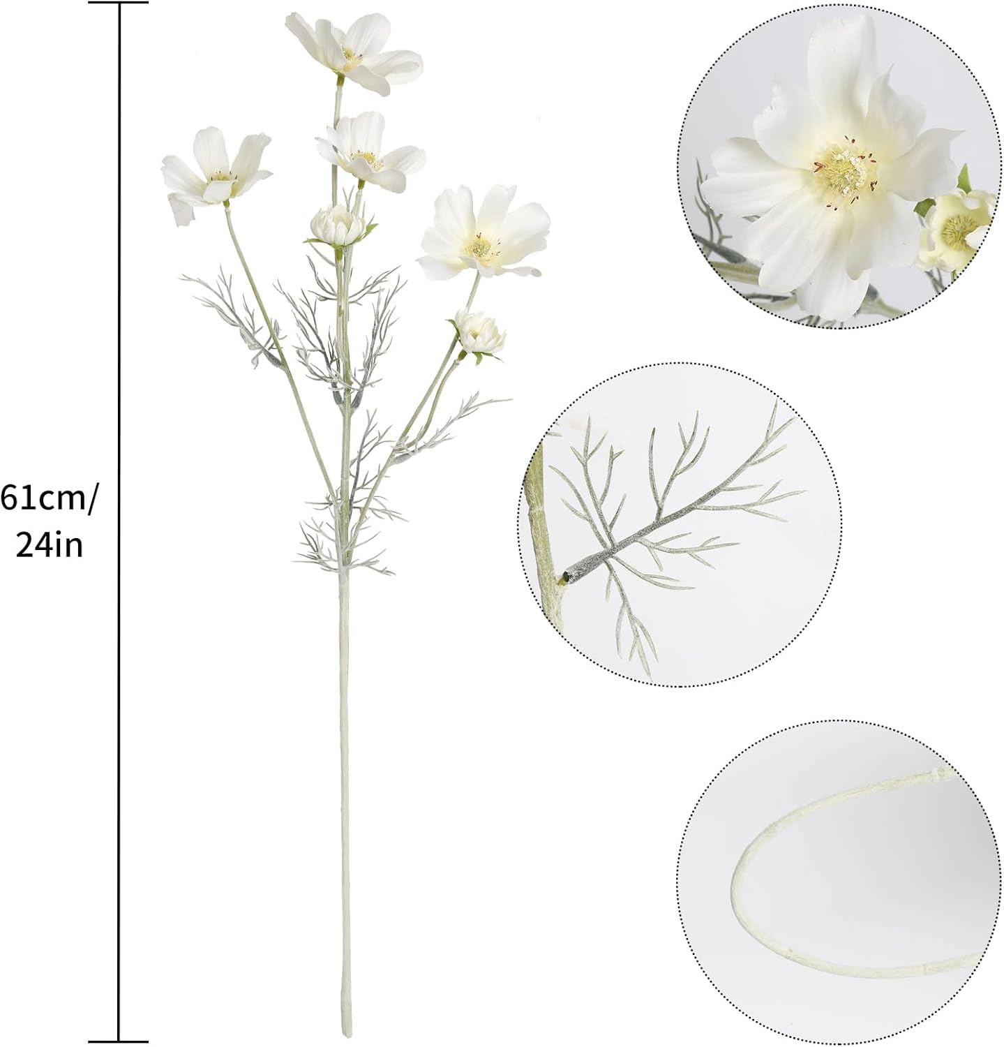 Cosmos Silk Flowers,6PCS Daisy Flowers Artificial 24'' Artificial Wildflower Fake Flowers with Stems for Wedding Party Kitchens Home Decoration(Peach Coral)