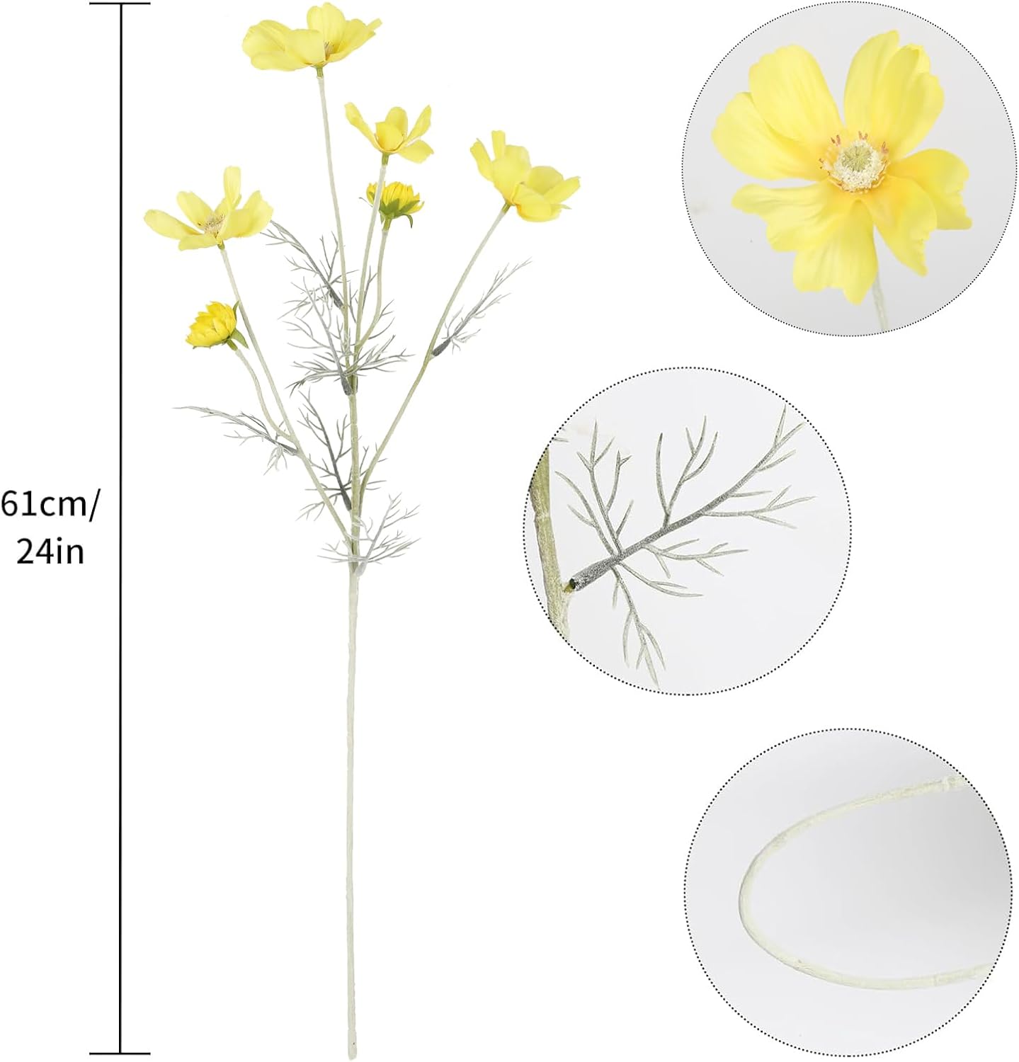 Cosmos Silk Flowers,6PCS Daisy Flowers Artificial 24'' Artificial Wildflower Fake Flowers with Stems for Wedding Party Kitchens Home Decoration(Peach Coral)