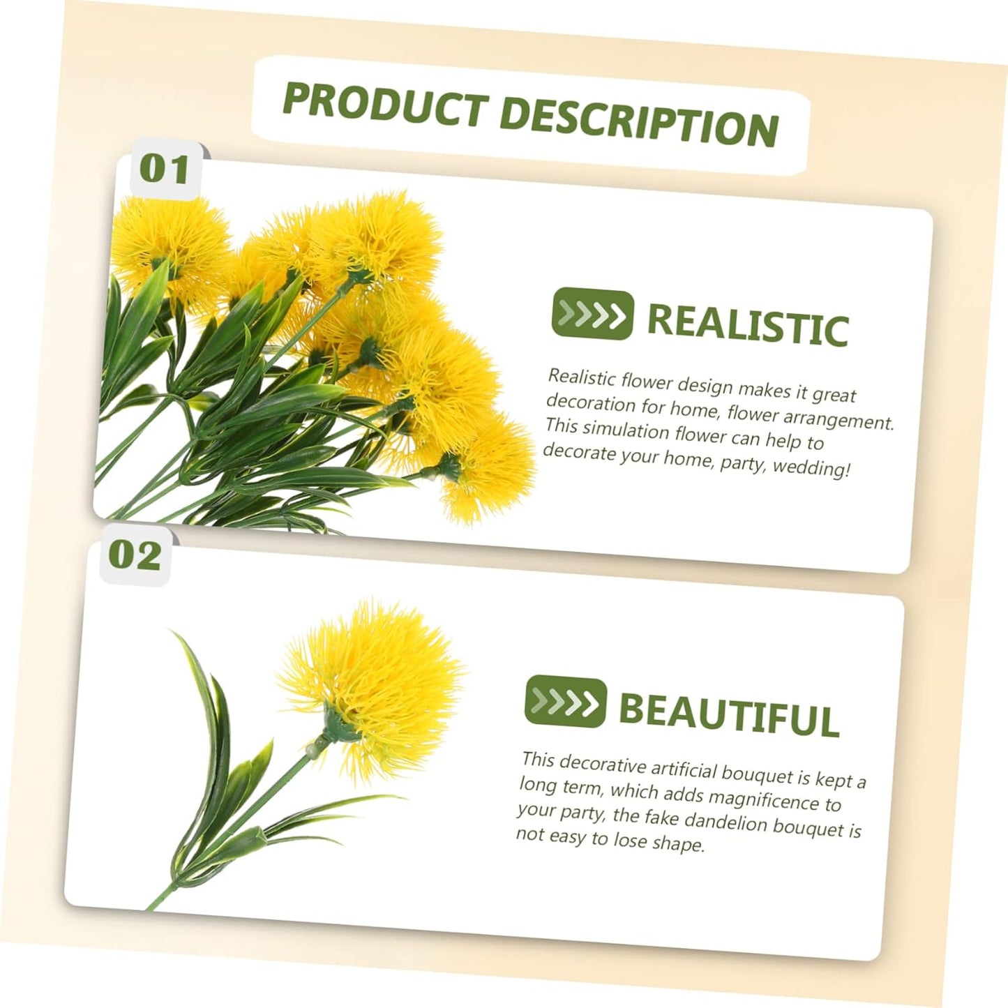 20 Pcs Faux Dandelion Flowers Artificial Dandelion Stems for Wedding Home Party Table Centerpieces Decoration 9.84X2.75X1.37 Inch