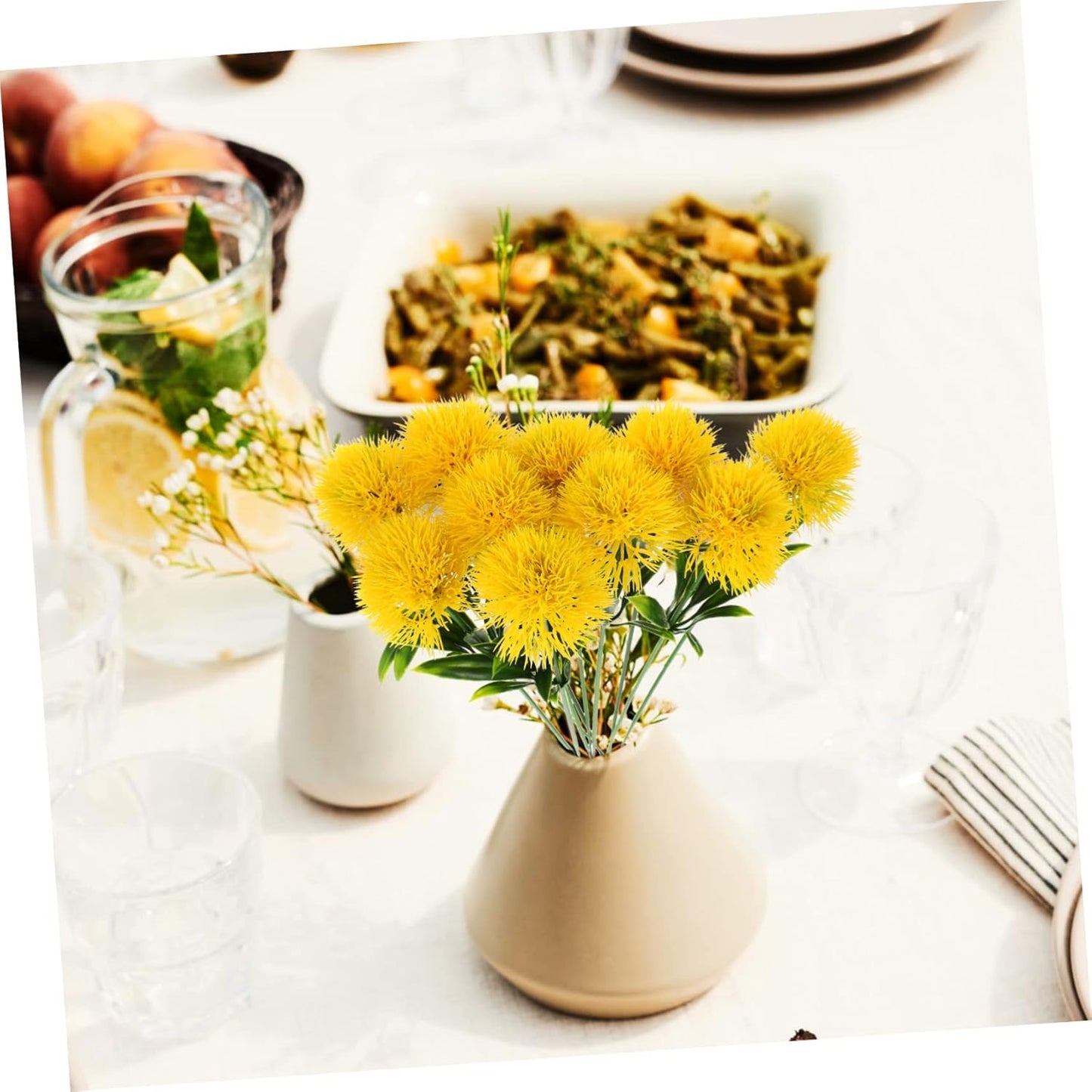 20 Pcs Faux Dandelion Flowers Artificial Dandelion Stems for Wedding Home Party Table Centerpieces Decoration 9.84X2.75X1.37 Inch