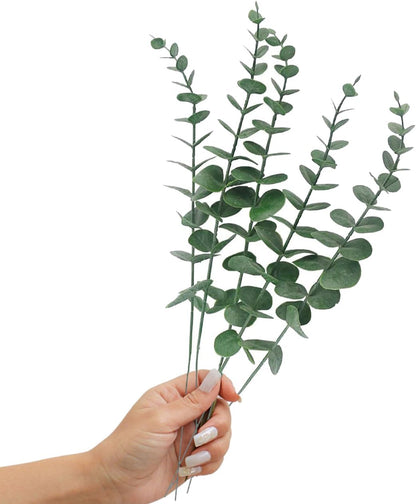 5 Pcs Artificial Eucalyptus Leaves Faux Eucalyptus Stems