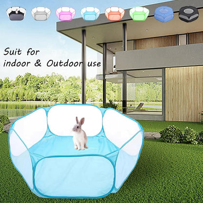 Small Animals Playpen, Portable Pop-up Open Interactive Pet Tent, Indoor Outdoor Fence for Rabbits, Guinea Pig, Hamster, Chinchillas, Kittens, Puppies