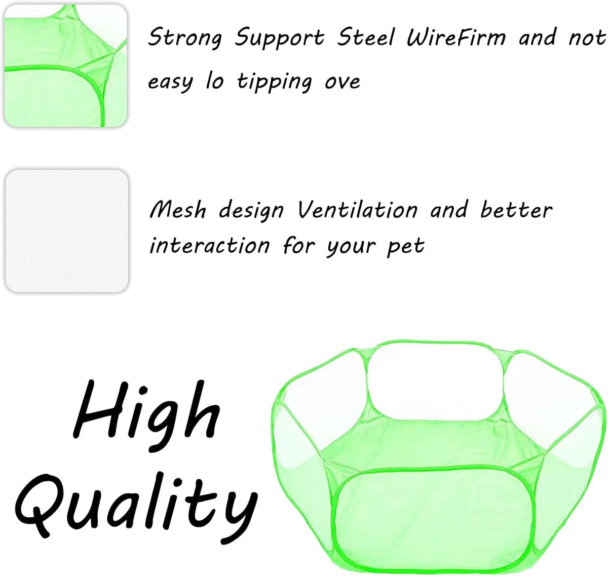Small Animals Playpen, Portable Pop-up Open Interactive Pet Tent, Indoor Outdoor Fence for Rabbits, Guinea Pig, Hamster, Chinchillas, Kittens, Puppies