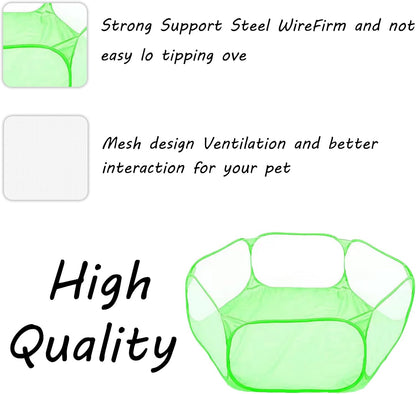 Small Animals Playpen, Portable Pop-up Open Interactive Pet Tent, Indoor Outdoor Fence for Rabbits, Guinea Pig, Hamster, Chinchillas, Kittens, Puppies