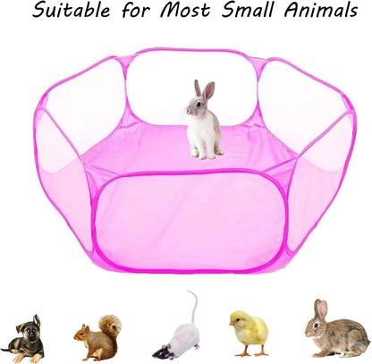 Small Animals Playpen, Portable Pop-up Open Interactive Pet Tent, Indoor Outdoor Fence for Rabbits, Guinea Pig, Hamster, Chinchillas, Kittens, Puppies