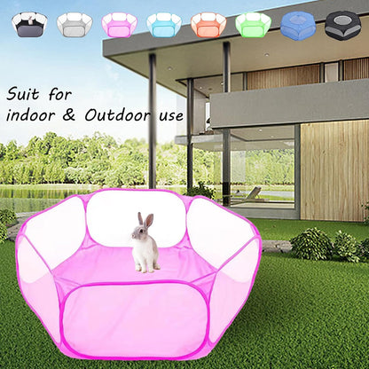 Small Animals Playpen, Portable Pop-up Open Interactive Pet Tent, Indoor Outdoor Fence for Rabbits, Guinea Pig, Hamster, Chinchillas, Kittens, Puppies
