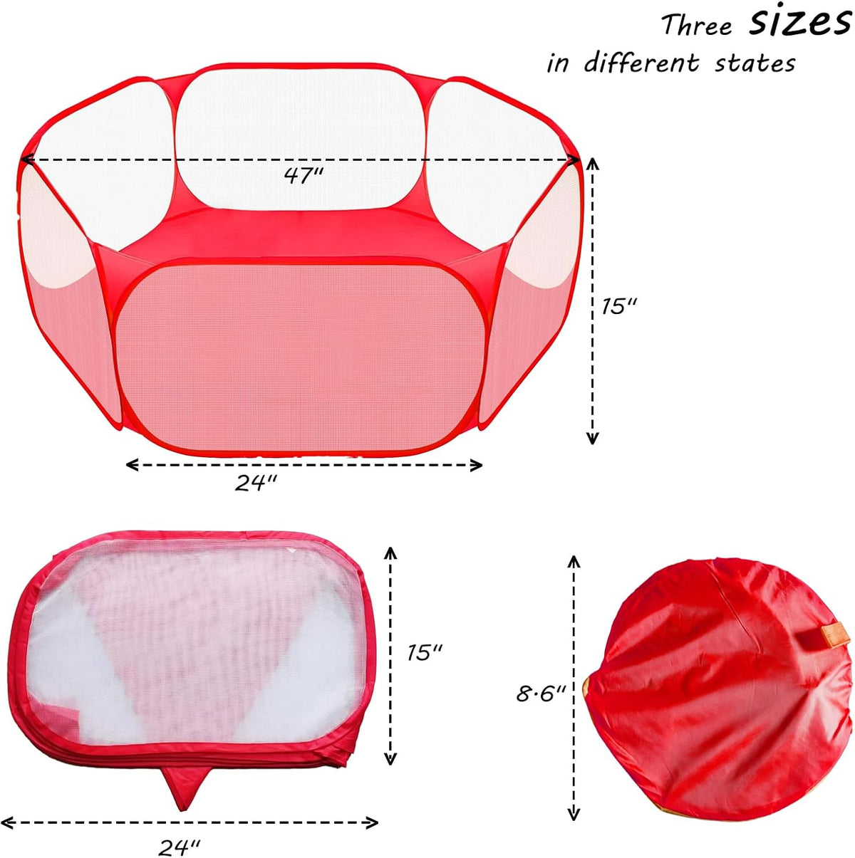 Small Animals Playpen, Portable Pop-up Open Interactive Pet Tent, Indoor Outdoor Fence for Rabbits, Guinea Pig, Hamster, Chinchillas, Kittens, Puppies