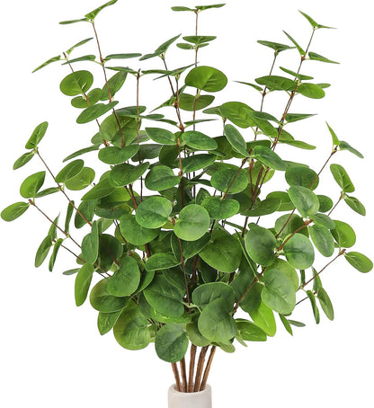 6Pcs Artificial Eucalyptus Stems Greenery Stems 24" Tall Fake Plants Decor Faux Floral Stems for Vase Home Party Wedding Decorations