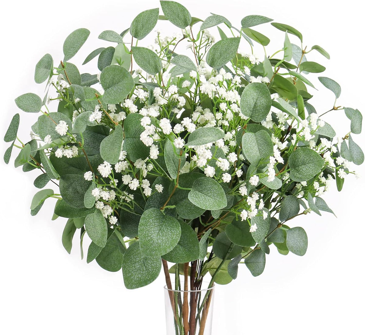 6Pcs Artificial Eucalyptus Stems Greenery Stems 24" Tall Fake Plants Decor Faux Floral Stems for Vase Home Party Wedding Decorations