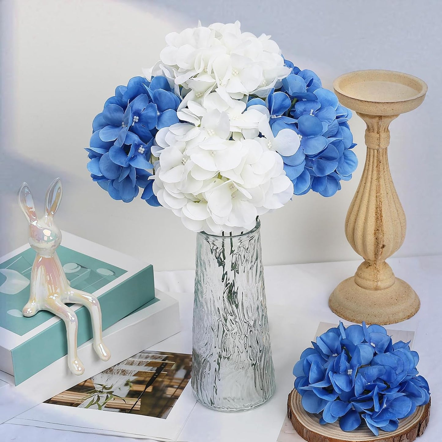 Red Hydrangea Artificial Flowers Silk Hydrangeas Bulk 104 PCS | Faux Hydrangea Flowers with Stems for Wedding Centerpieces FLoral Arrangement DIY Bouquets Home Baby Shower Party Decor