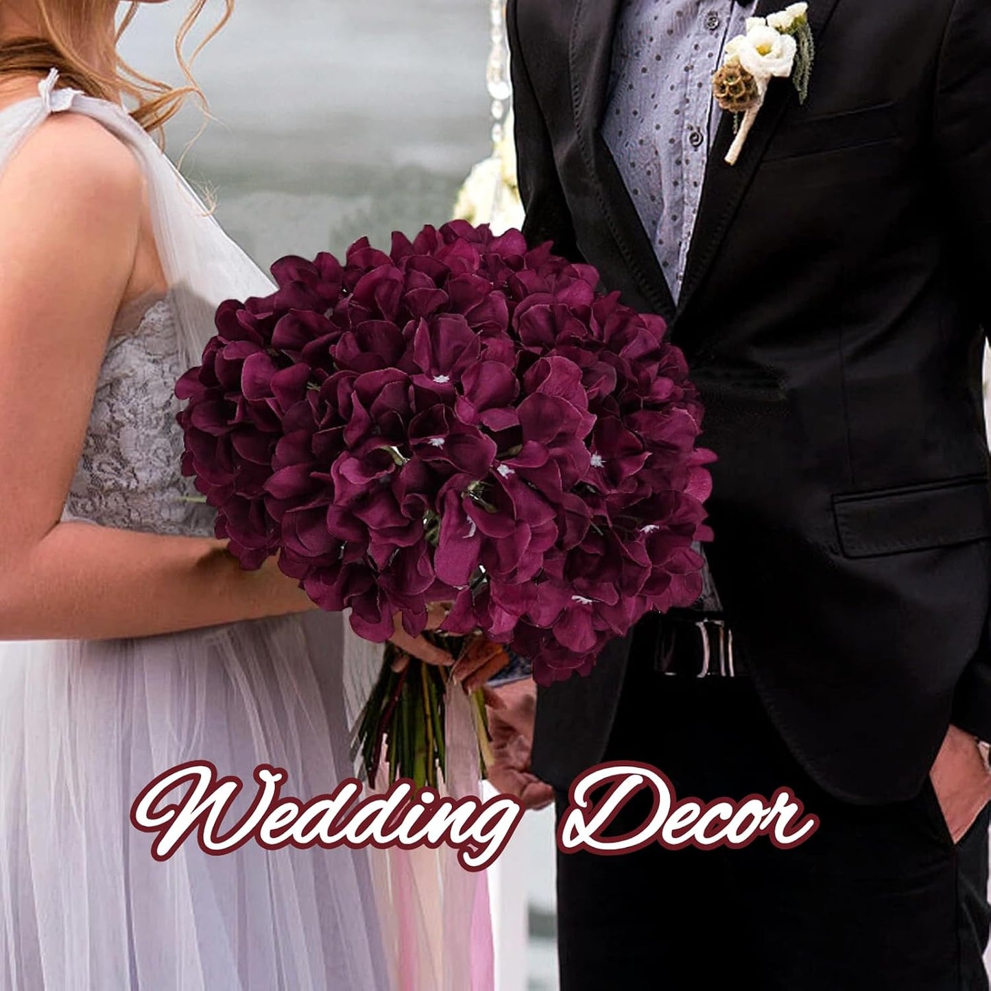 Red Hydrangea Artificial Flowers Silk Hydrangeas Bulk 104 PCS | Faux Hydrangea Flowers with Stems for Wedding Centerpieces FLoral Arrangement DIY Bouquets Home Baby Shower Party Decor