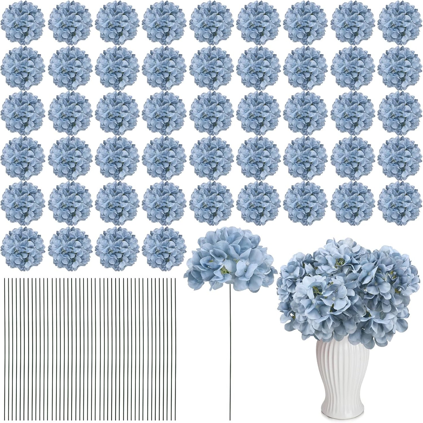 Red Hydrangea Artificial Flowers Silk Hydrangeas Bulk 104 PCS | Faux Hydrangea Flowers with Stems for Wedding Centerpieces FLoral Arrangement DIY Bouquets Home Baby Shower Party Decor